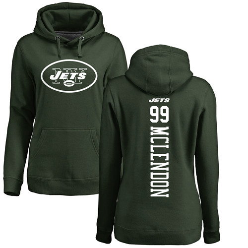 New York Jets Green Women Steve McLendon Backer NFL Football 99 Pullover Hoodie Sweatshirts